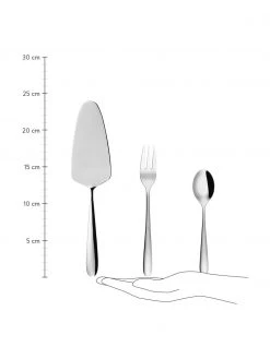 Silberfarbenes Kuchenbesteck-Set Tulip, 6 Personen (13-tlg.), Set in verschiedenen Größen -Küche Geschäft Silberfarbenes Kuchenbesteck Set Tulip 6 Personen 13 tlg 2