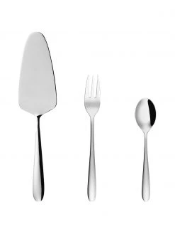 Silberfarbenes Kuchenbesteck-Set Tulip, 6 Personen (13-tlg.), Set in verschiedenen Größen