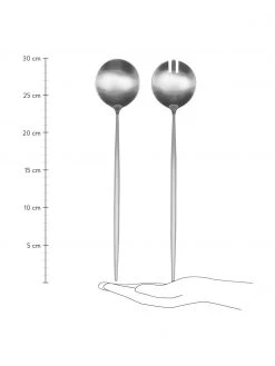 Silberfarbenes Salatbesteck Kioto mit mattem Finish, 2er-Set, L 30 cm 6 Silberfarbenes Salatbesteck Kioto mit mattem Finish, 2er-Set, L 30 cm -Küche Geschäft Silberfarbenes Salatbesteck Kioto mit mattem Finish 2er Set 2