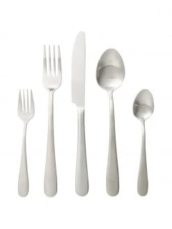Westwing Collection Silbernes Besteck-Set Francine matt gebürstet, 4 Personen (20-tlg.)