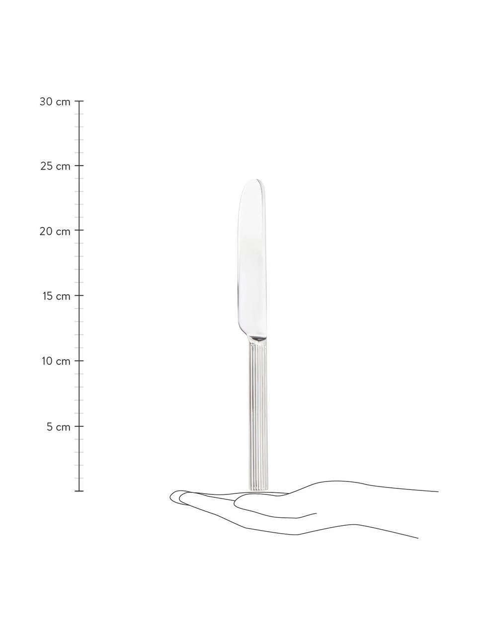 Jotex Silbernes Besteck-Set Lexi mit Rillenstruktur am Griff, 6 Personen (24-tlg.) 2 Jotex Silbernes Besteck-Set Lexi mit Rillenstruktur am Griff, 6 Personen (24-tlg.) – Bild 2