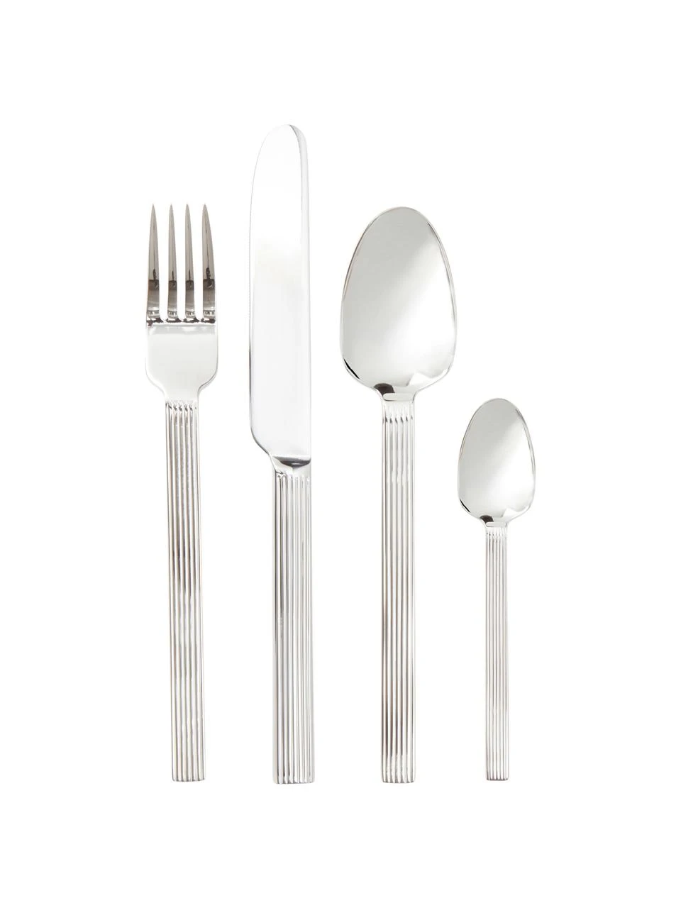 Jotex Silbernes Besteck-Set Lexi mit Rillenstruktur am Griff, 6 Personen (24-tlg.) 1 Jotex Silbernes Besteck-Set Lexi mit Rillenstruktur am Griff, 6 Personen (24-tlg.)