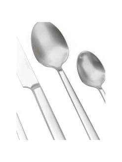 Westwing Collection Silbernes Besteck-Set Shine matt geb&uuml;rstet, in verschiedenen Setgr&ouml;&szlig;en, 1 Person (5-tlg.) -Küche Geschäft Silbernes Besteck Set Shine matt geburstet in verschiedenen Setgrossen 5