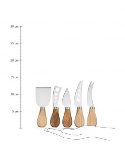 Andrea House Silbernes Käsemesser-Set Frija mit Akazienholzgriff, 5-teilig, Set mit verschiedenen Größen 2 Andrea House Silbernes Käsemesser-Set Frija mit Akazienholzgriff, 5-teilig, Set mit verschiedenen Größen -Küche Geschäft Silbernes Kasemesser Set Frija mit Akazienholzgriff 5 teilig 2