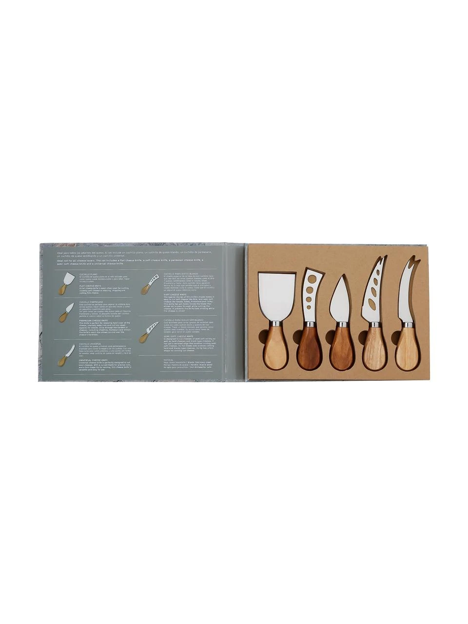 Silbernes Käsemesser-Set Frija mit Akazienholzgriff, 5-teilig, Griffe: Akazienholz, Akazienholz, Edelstahl, Set mit verschiedenen Größen Andrea House Silbernes Käsemesser-Set Frija mit Akazienholzgriff, 5-teilig, Set mit verschiedenen Größen -Küche Geschäft Silbernes Kasemesser Set Frija mit Akazienholzgriff 5 teilig 3
