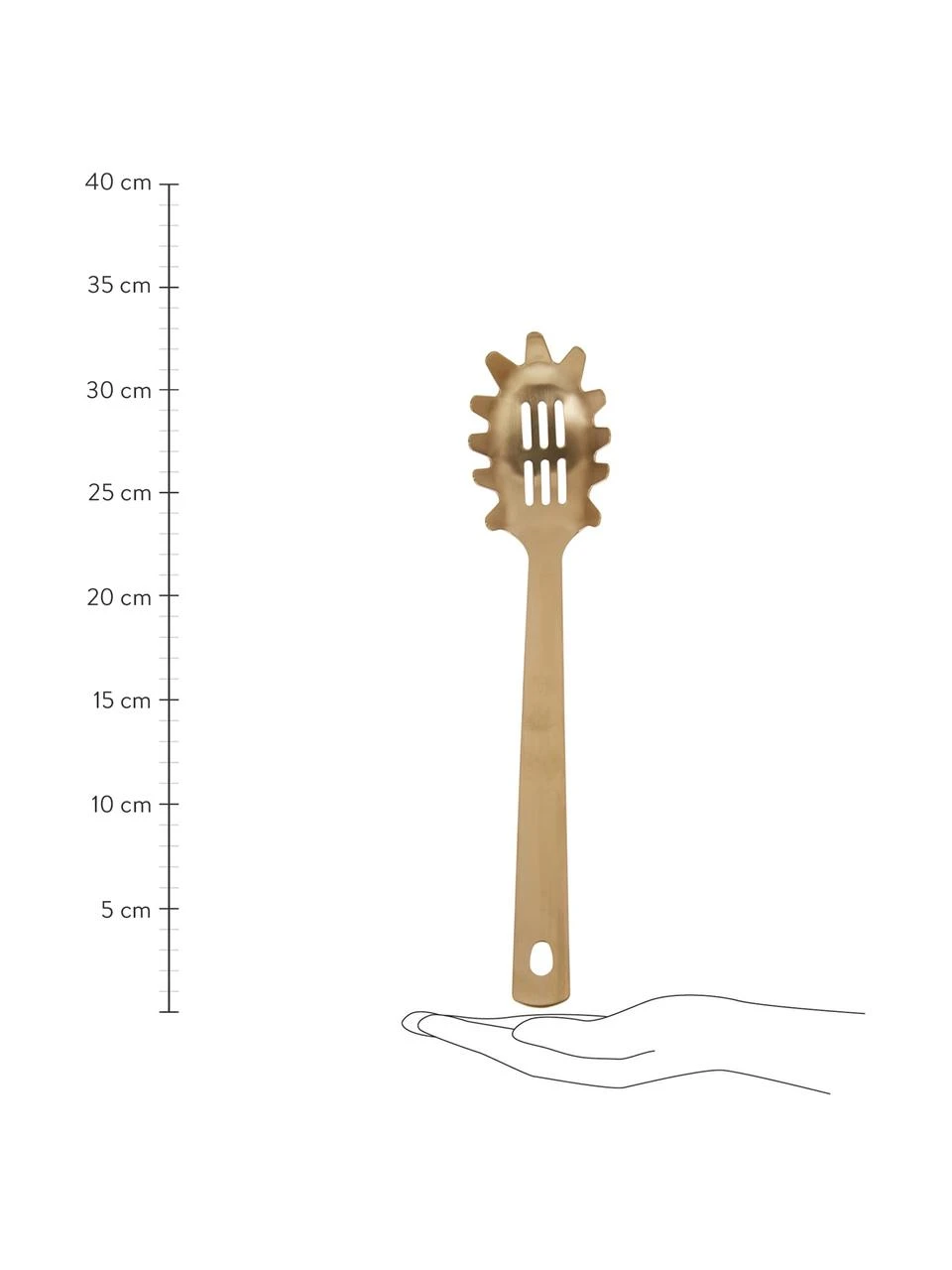 Nordal Spaghettilöffel Goldies in mattem Gold, B 5 x L 33 cm 3 Nordal Spaghettilöffel Goldies in mattem Gold, B 5 x L 33 cm – Bild 3