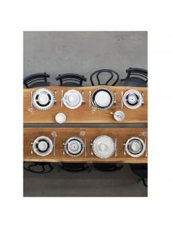 Dutch Rose Speiseteller Ceres Loft mit Streifendekor in Schwarz/Weiß, 4 Stück, Ø 26 x H 2 cmNur noch wenige verfügbar -Küche Geschäft Speiseteller Ceres Loft mit Streifendekor in SchwarzWeiss 4 Stuck 4