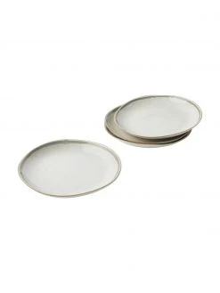 Westwing Collection Speiseteller Cia aus Steingut mit reaktiver Glasur, 4 Stück, Ø 27 x H 3 cm -Küche Geschäft Speiseteller Cia aus Steingut mit reaktiver Glasur 4 Stuck 3