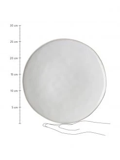 Dutch Rose Speiseteller White Organic aus Steingut in Wei&szlig;, 4 St&uuml;ck, Ø 27 x H 3 cm -Küche Geschäft Speiseteller White Organic aus Steingut in Weiss 4 Stuck 2