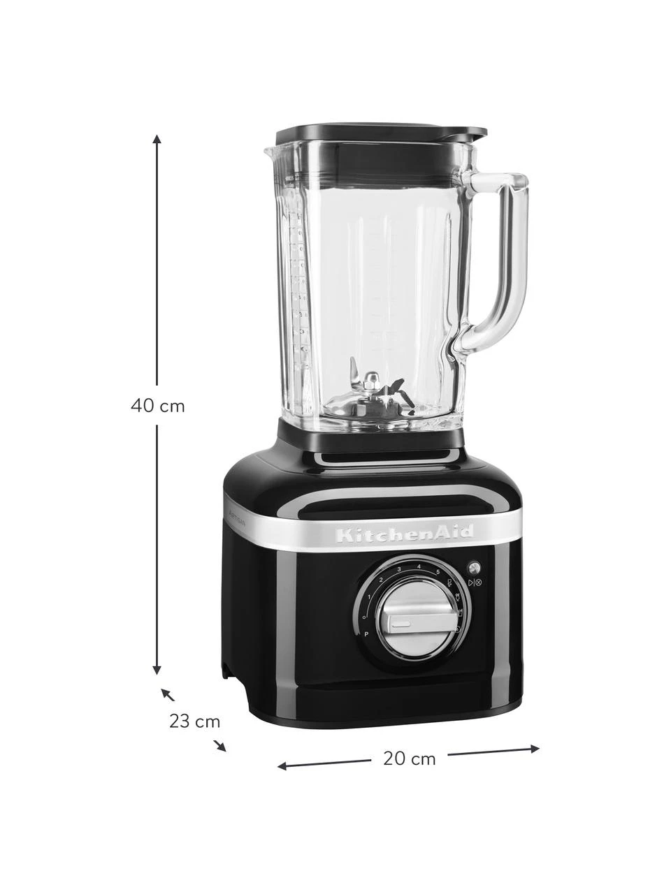 Standmixer Artisan in Schwarz, Gehäuse: Spritzgussmetall, Messer: Edelstahl, Schwarz, glänzend, B 20 x H 40 cm KitchenAid Standmixer Artisan in Schwarz, B 20 x H 40 cm -Küche Geschäft Standmixer Artisan in Schwarz 2