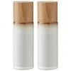 Bitz Steingut Salz- und Pfefferm&uuml;hle Bizz mit Holzdeckel, 2er-Set, Ø 5 x H 17 cm