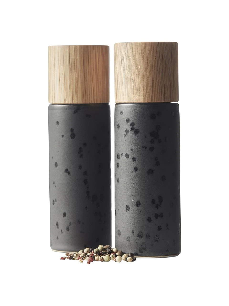 Bitz Steingut Salz- und Pfeffermühle Bizz mit Holzdeckel, 2er-Set, Ø 5 x H 17 cm 5 Bitz Steingut Salz- und Pfeffermühle Bizz mit Holzdeckel, 2er-Set, Ø 5 x H 17 cm – Bild 5