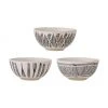 Bloomingville Steingut-Schälchen Eliana mit Ethnomuster, 3 Stück, Ø 12 x H 6 cm, 250 ml