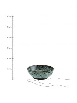 Madam Stoltz Steingut Schalen Vingo in Blaugr&uuml;n/Schwarz &Oslash; 18, 2 St&uuml;ck, Ø 18 cm -Küche Geschäft Steingut Schalen Vingo in BlaugrunSchwarz O 18 2 Stuck 2