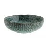 Madam Stoltz Steingut Schüssel Vingo in Blaugrün/Schwarz, Ø 26, Ø 26 x H 8 cm