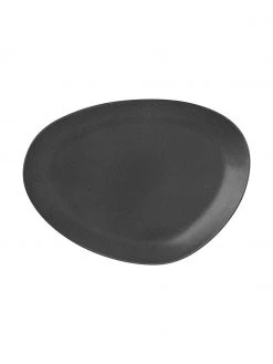 Broste Copenhagen Steingut-Speiseteller Limfjord in organischer Form, L 33 x B 23 cm