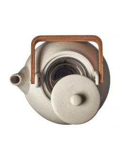 Bitz Steingut Teekanne Bizz in Hellbeige gesprenkelt und Holzgriff, 1.2 L -Küche Geschäft Steingut Teekanne Bizz in Hellbeige gesprenkelt und Holzgriff 12 L 4