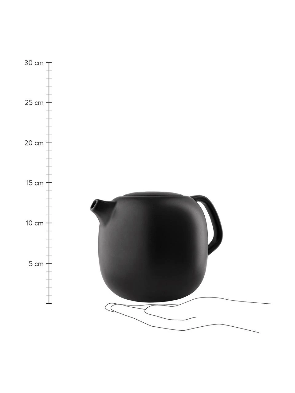 Eva Solo Steingut Teekanne Nordic Kitchen in Schwarz matt, 1 L 3 Eva Solo Steingut Teekanne Nordic Kitchen in Schwarz matt, 1 L – Bild 3