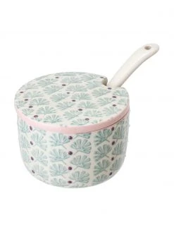 Bloomingville Steingut Zuckerdose Maya mit L&ouml;ffel, 2-tlg., Ø 8 x H 6 cm -Küche Geschäft Steingut Zuckerdose Maya mit Loffel 2 tlg 3