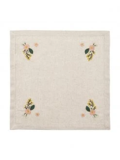 Nordal Stoff-Servietten Argo mit floralem Motiv, 4 Stück, B 40 x L 40 cm