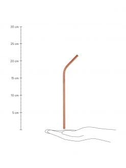 BUTLERS Strohhalme Manhattan Lounge in Kupfer mit B&uuml;rste, 4er-Set, L 22 cm -Küche Geschäft Strohhalme Manhattan Lounge in Kupfer mit Burste 4er Set 2