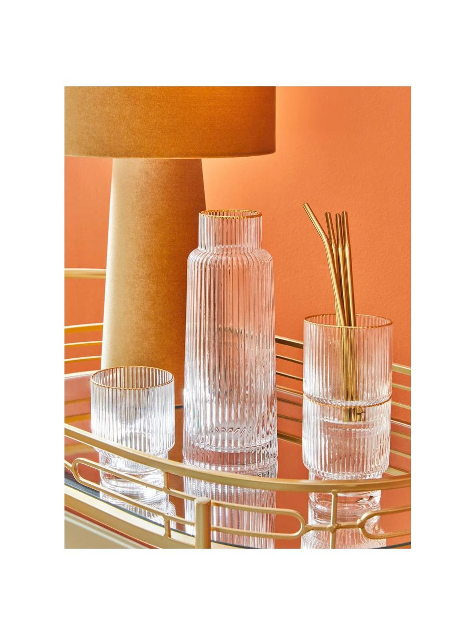 Westwing Collection Strohhalme Shine in Gold mit Bürste, 4er-Set, L 23 cm 2 Westwing Collection Strohhalme Shine in Gold mit Bürste, 4er-Set, L 23 cm – Bild 2