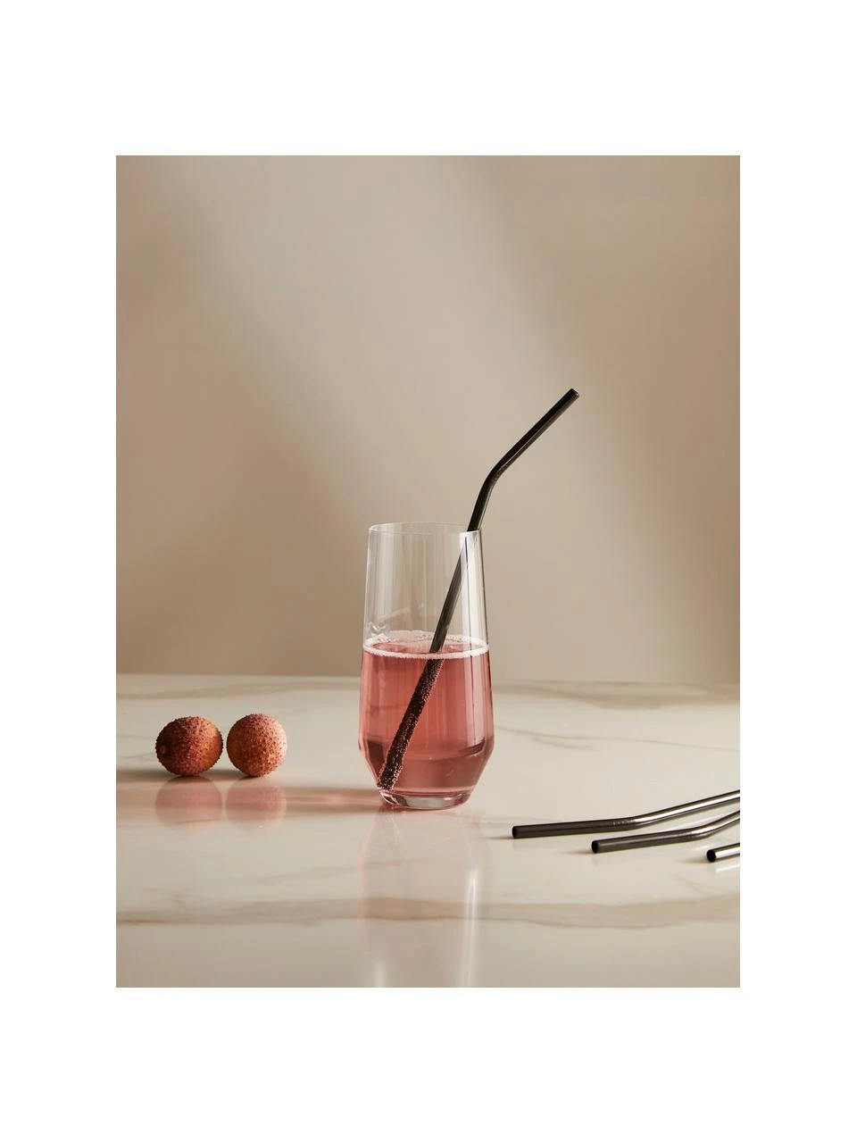 Westwing Collection Strohhalme Shine in Schwarz mit Bürste, 4er-Set, L 23 cm 2 Westwing Collection Strohhalme Shine in Schwarz mit Bürste, 4er-Set, L 23 cm – Bild 2