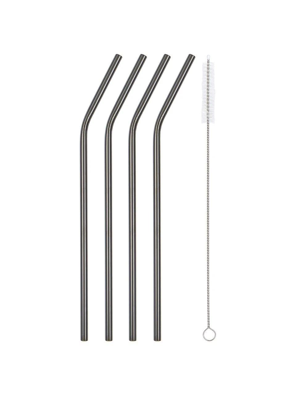 Westwing Collection Strohhalme Shine in Schwarz mit Bürste, 4er-Set, L 23 cm 1 Westwing Collection Strohhalme Shine in Schwarz mit Bürste, 4er-Set, L 23 cm
