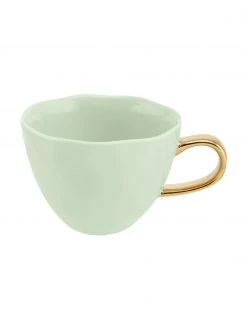 Urban Nature Culture Tasse Good Morning in Mint mit goldenem Griff, Ø 11 x H 8 cm, 350 ml