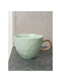 Urban Nature Culture Tasse Good Morning in Mint mit goldenem Griff, Ø 11 x H 8 cm, 350 ml -Küche Geschäft Tasse Good Morning in Mint mit goldenem Griff 5