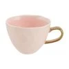 Urban Nature Culture Tasse Good Morning in Rosa mit goldenem Griff, Ø 11 x H 8 cm, 350 ml