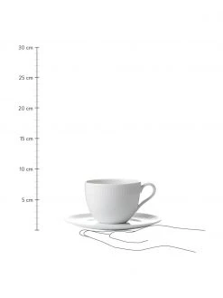 Tasse Relief mit Untertasse in Weiß, 4 Stück, Ø 9 x H 7 cm, 200 ml -Küche Geschäft Tasse Relief mit Untertasse in Weiss 4 Stuck 2