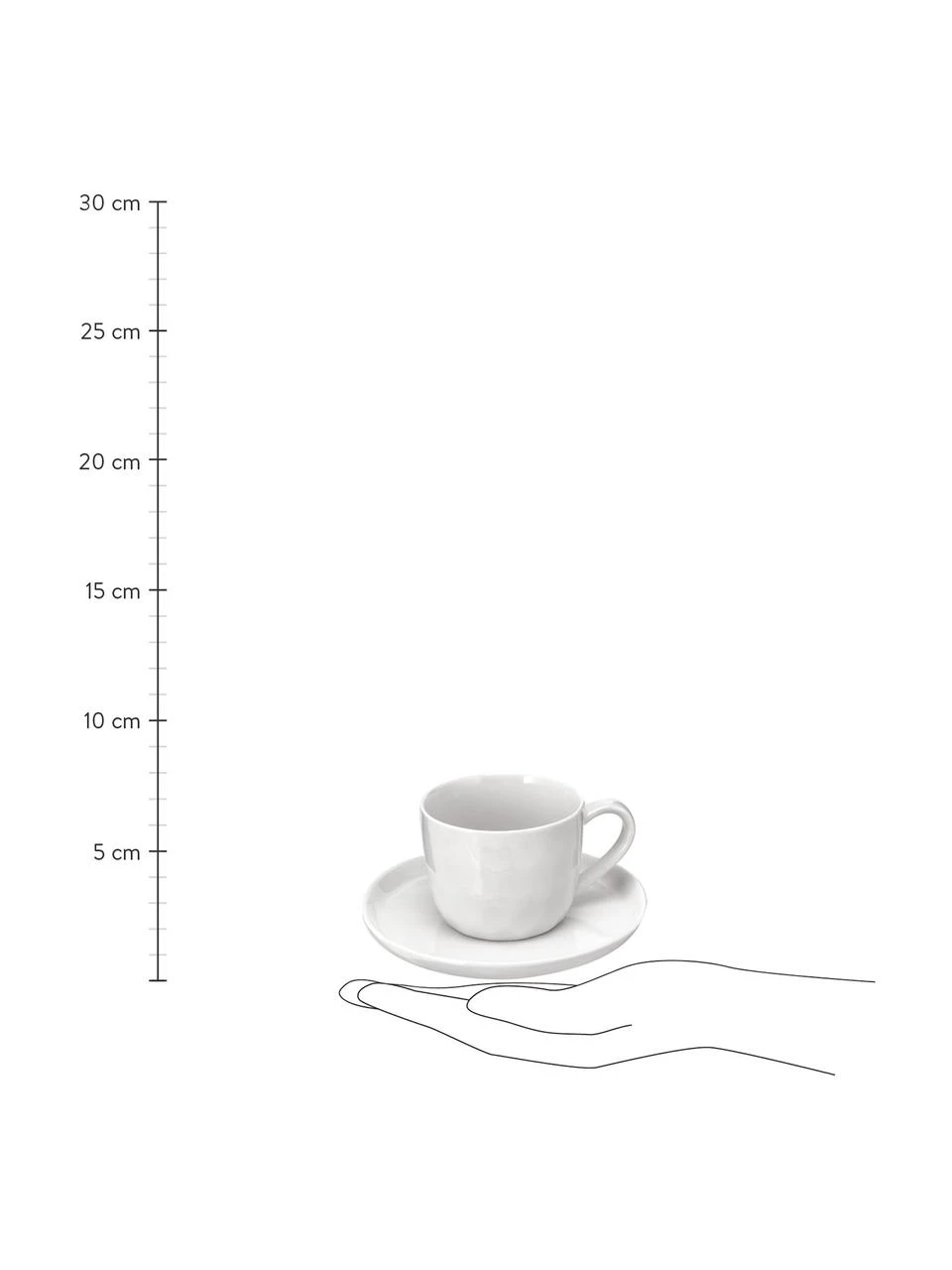 Tasse mit Untertassen Porcelino mit unebener Oberfläche, 6 Stück, Ø 15 x H 8 cm, 150 ml 3 Tasse mit Untertassen Porcelino mit unebener Oberfläche, 6 Stück, Ø 15 x H 8 cm, 150 ml – Bild 3