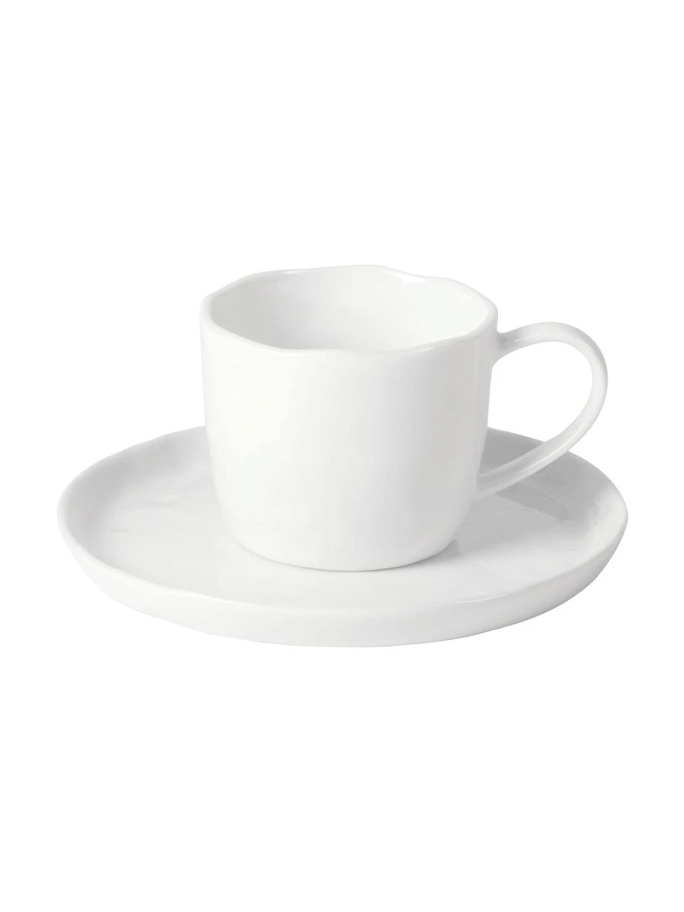 Tasse mit Untertassen Porcelino mit unebener Oberfläche, 6 Stück, Ø 15 x H 8 cm, 150 ml 1 Tasse mit Untertassen Porcelino mit unebener Oberfläche, 6 Stück, Ø 15 x H 8 cm, 150 ml