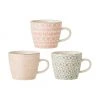 Bloomingville Tassen C&eacute;cile mit kleinem Muster, 3er-Set, Ø 10 x H 8 cm, 300 ml