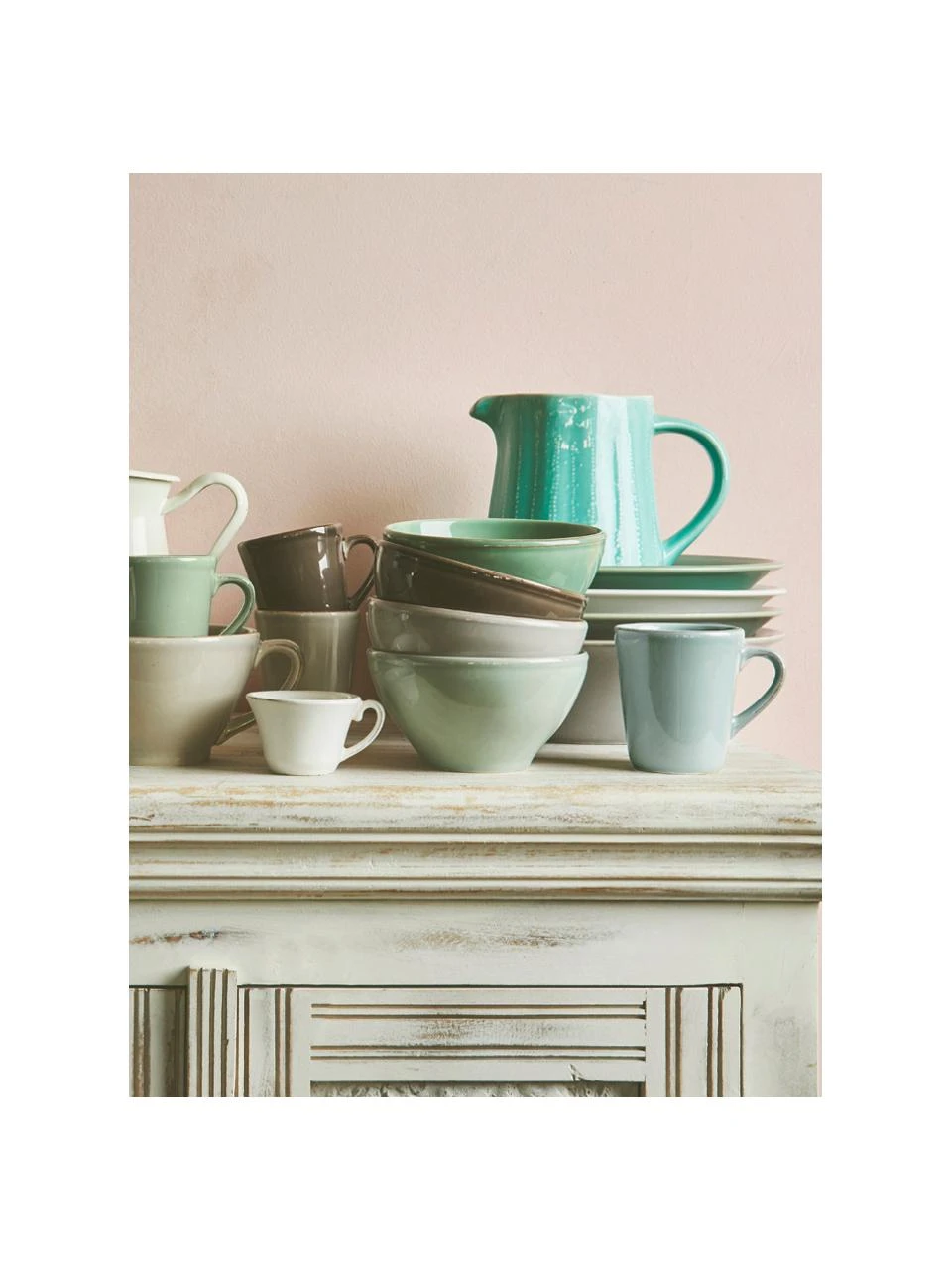 Cote Table Tassen Constance in Mint im Landhaus Style, 2 Stück, Ø 9 x H 10 cm, 250 ml 2 Cote Table Tassen Constance in Mint im Landhaus Style, 2 Stück, Ø 9 x H 10 cm, 250 ml – Bild 2