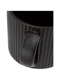 Bloomingville Tassen Neri mit Rillenstruktur in Schwarz matt, 2 St&uuml;ck, Ø 9 x H 9 cm, 350 ml -Küche Geschäft Tassen Neri mit Rillenstruktur in Schwarz matt 2 Stuck 4