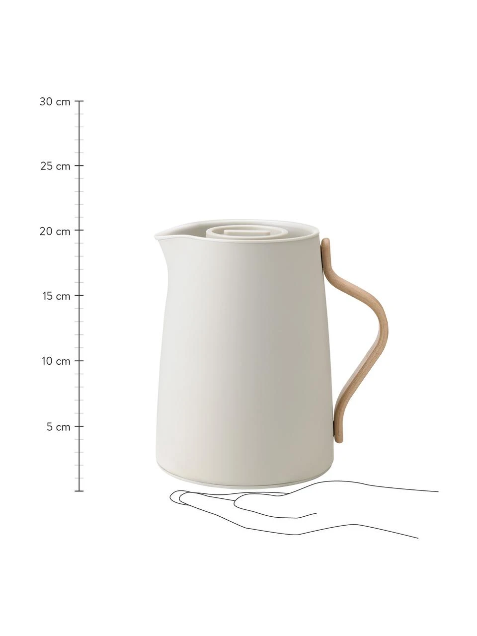 Teezubereiter Emma in Beige/matt, 1 L, Korpus: Edelstahl, beschichtet, Griff: Buchenholz, Beige, 1 L Stelton Teezubereiter Emma in Beige/matt, 1 L -Küche Geschäft Teezubereiter Emma in Beigematt 1 L 2