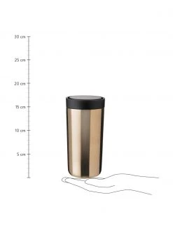 Stelton Thermobecher To Go Click in Gold, glänzend, Ø 8 cm, H 17 cm, 400 ml -Küche Geschäft Thermobecher To Go Click in Gold glanzend 2