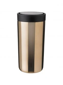 Stelton Thermobecher To Go Click in Gold, glänzend, Ø 8 cm, H 17 cm, 400 ml