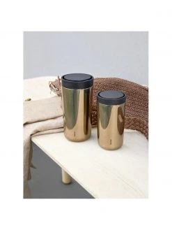Stelton Thermobecher To Go Click in Gold, glänzend, Ø 8 cm, H 17 cm, 400 ml -Küche Geschäft Thermobecher To Go Click in Gold glanzend 3