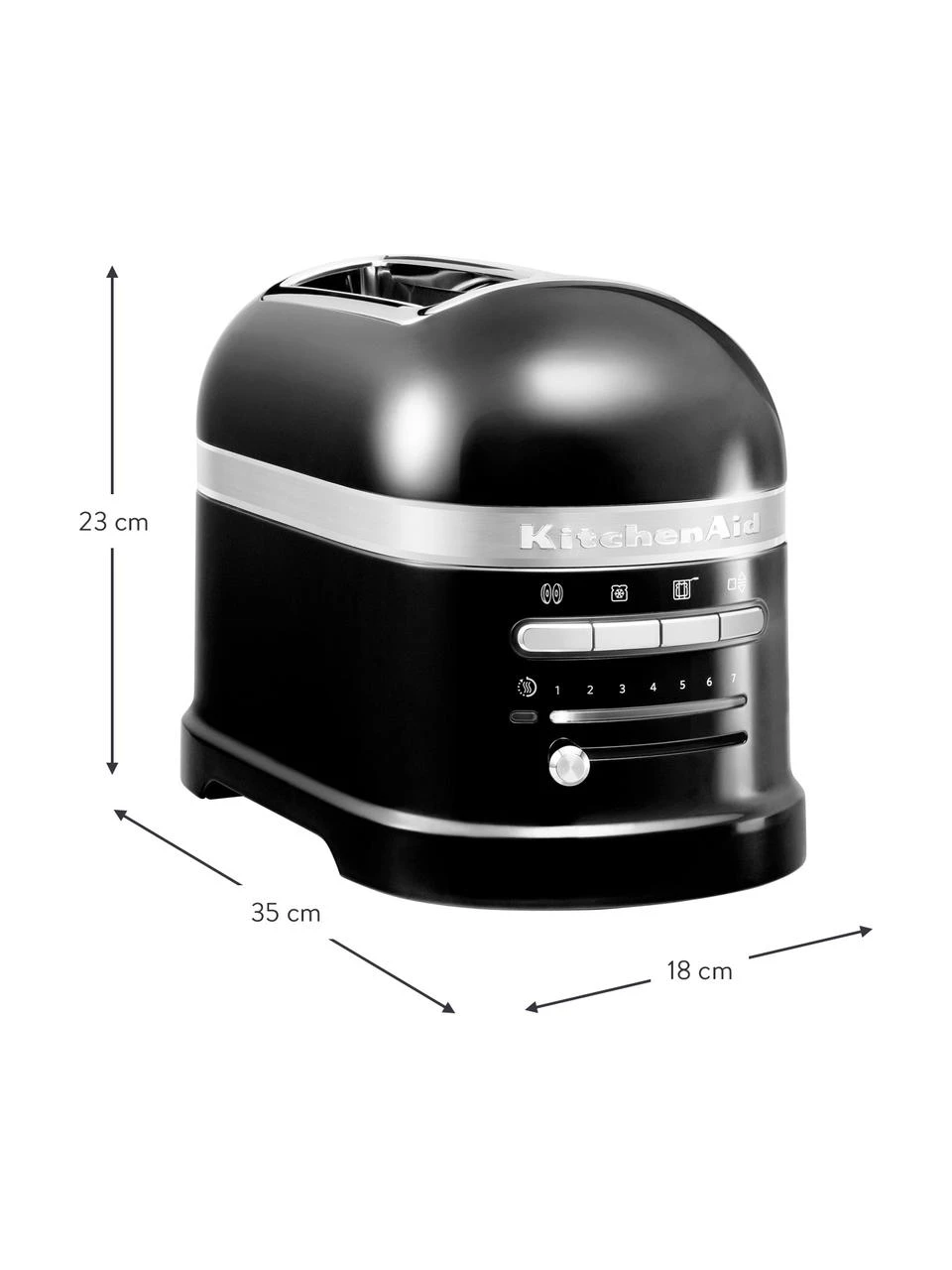 Toaster Artisan in Schwarz für 2-Scheiben, Gehäuse: Aluminiumdruckguss, Schwarz, matt, B 18 x H 23 cm KitchenAid Toaster Artisan in Schwarz für 2-Scheiben, B 18 x H 23 cm -Küche Geschäft Toaster Artisan in Schwarz fur 2 Scheiben 2