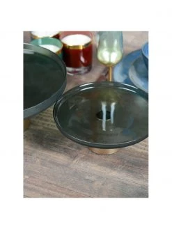 Tortenplatte Salba aus Glas mit goldfarbenem Fuß, verschiedene Größen, Ø 21 x H 12 cmNur noch wenige verfügbar -Küche Geschäft Tortenplatte Salba aus Glas mit goldfarbenem Fuss verschiedene Grossen 2