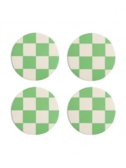 &k amsterdam Untersetzer Check in Gr&uuml;n, 4 St&uuml;ck, Ø 10 cm -Küche Geschäft Untersetzer Check in Grun 4 Stuck 2
