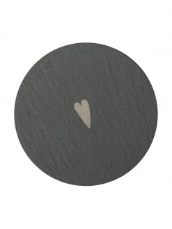 Räder Untersetzer Heart aus Schieferstein, 2 Stück, Ø 10 cm