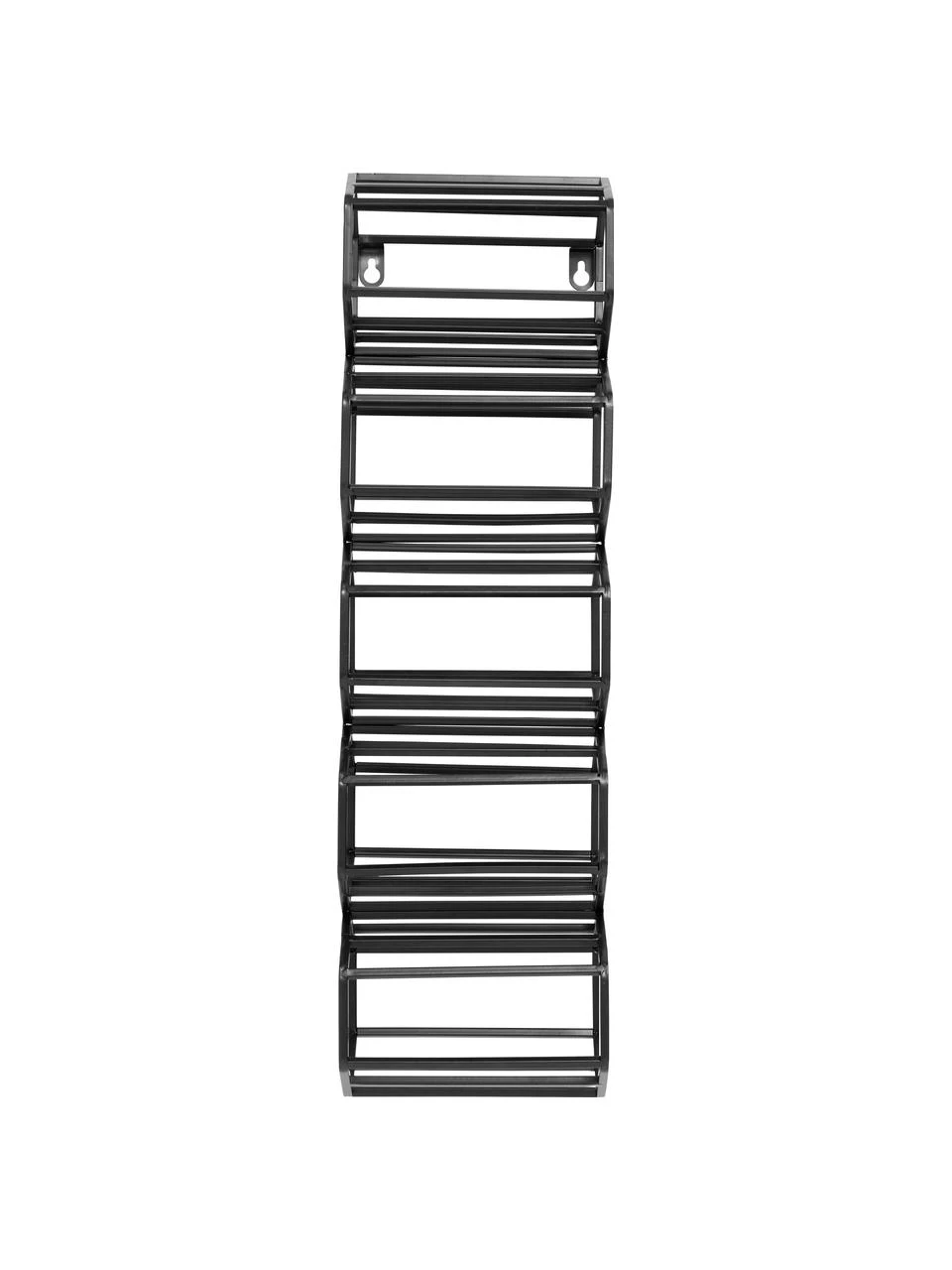 Wand-Weinregal Irena in Schwarz für 5 Flaschen, Metall, beschichtet, Schwarz, B 16 x H 57 cm Nordal Wand-Weinregal Irena in Schwarz für 5 Flaschen, B 16 x H 57 cm -Küche Geschäft Wand Weinregal Irena in Schwarz fur 5 Flaschen 3