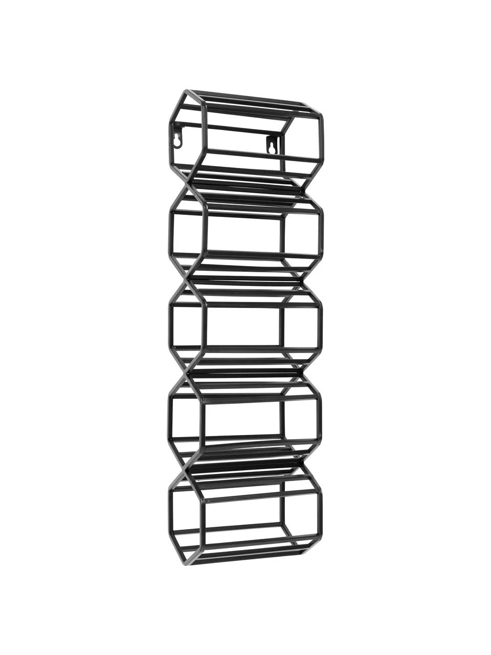 Wand-Weinregal Irena in Schwarz für 5 Flaschen, Metall, beschichtet, Schwarz, B 16 x H 57 cm Nordal Wand-Weinregal Irena in Schwarz für 5 Flaschen, B 16 x H 57 cm -Küche Geschäft Wand Weinregal Irena in Schwarz fur 5 Flaschen