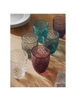 Villa D'Este Home Tivoli Wassergl&auml;ser Castle, 6er-Set, Ø 8 x H 10 cm -Küche Geschäft Wasserglaser Castle 6er Set 8