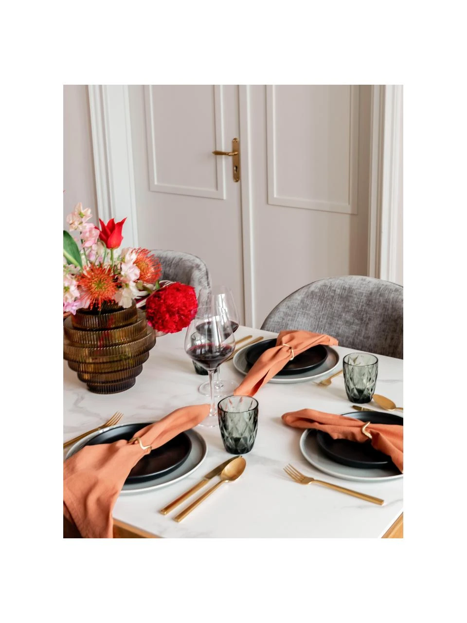 Wassergläser Colorado mit Strukturmuster, 4er-Set, Glas, Grün, Rosa, Blau, Grau, Ø 8 x H 10 cm, 260 ml Westwing Collection Wassergläser Colorado mit Strukturmuster, 4er-Set, Ø 8 x H 10 cm, 260 ml -Küche Geschäft Wasserglaser Colorado mit Strukturmuster 4er Set 2