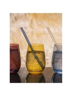 Wassergläser Elements in Blau, 6 Stück, Ø 9 x H 12 cm, 465 ml -Küche Geschäft Wasserglaser Elements in Blau 6 Stuck 4